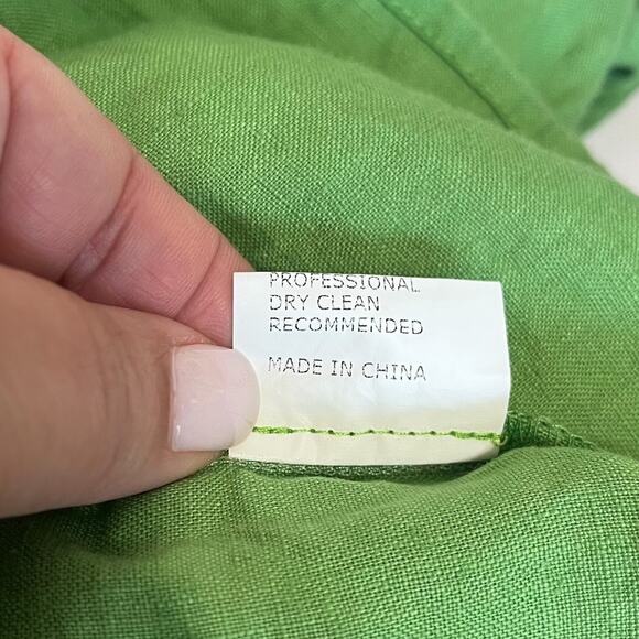 Buykud Linen Womens Midi Skirt Size M Green Boho Pull On Pockets Boho Coastal - Picture 7 of 7